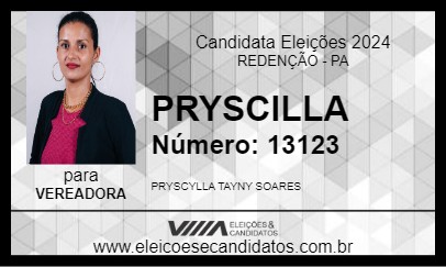 Candidato PRYSCILLA 2024 - REDENÇÃO - Eleições