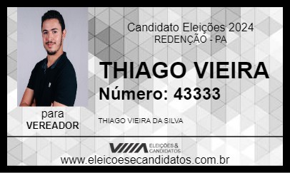 Candidato THIAGO VIEIRA 2024 - REDENÇÃO - Eleições