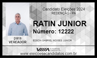 Candidato RATIN JUNIOR 2024 - REDENÇÃO - Eleições