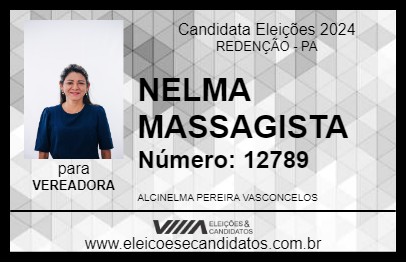 Candidato NELMA MASSAGISTA 2024 - REDENÇÃO - Eleições