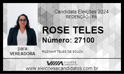 Candidato ROSE TELES 2024 - REDENÇÃO - Eleições