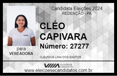 Candidato CLÉO CAPIVARA 2024 - REDENÇÃO - Eleições