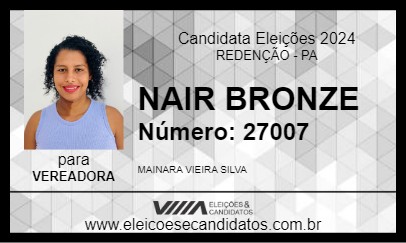 Candidato NAIR BRONZE 2024 - REDENÇÃO - Eleições