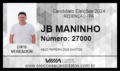 Candidato JB MANINHO 2024 - REDENÇÃO - Eleições