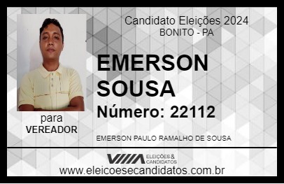 Candidato EMERSON SOUSA 2024 - BONITO - Eleições