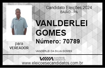 Candidato VANLDERLEI GOMES 2024 - BAIÃO - Eleições