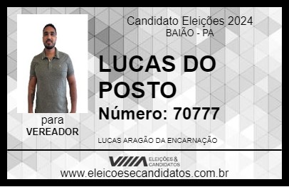 Candidato LUCAS DO POSTO 2024 - BAIÃO - Eleições