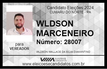 Candidato WLDSON MARCENEIRO 2024 - CUMARU DO NORTE - Eleições