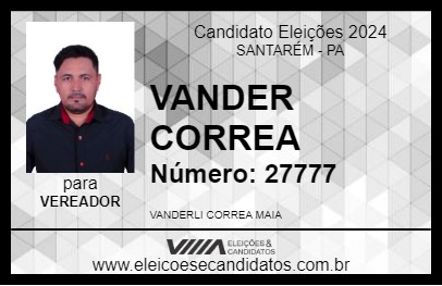 Candidato VANDER CORREA 2024 - SANTARÉM - Eleições