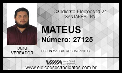 Candidato MATEUS 2024 - SANTARÉM - Eleições