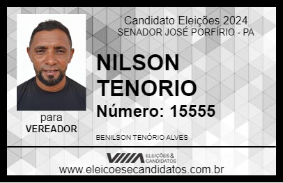 Candidato NILSON TENORIO 2024 - SENADOR JOSÉ PORFÍRIO - Eleições