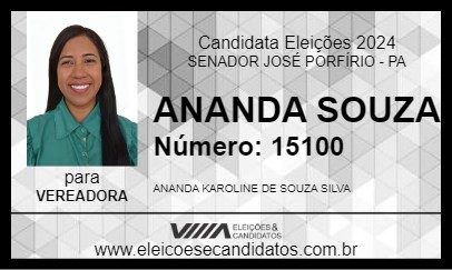 Candidato ANANDA SOUZA 2024 - SENADOR JOSÉ PORFÍRIO - Eleições