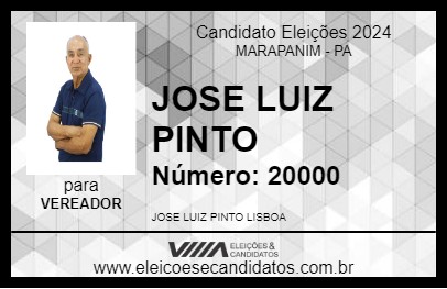 Candidato JOSE LUIZ PINTO 2024 - MARAPANIM - Eleições