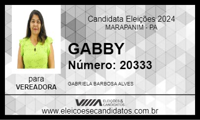 Candidato GABBY 2024 - MARAPANIM - Eleições