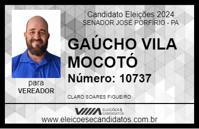 Candidato GAÚCHO VILA MOCOTÓ 2024 - SENADOR JOSÉ PORFÍRIO - Eleições