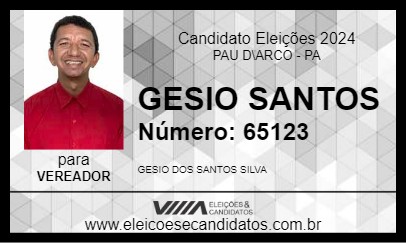 Candidato GESIO SANTOS 2024 - PAU D\ARCO - Eleições