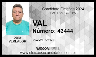 Candidato VAL 2024 - PAU D\ARCO - Eleições