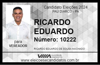 Candidato RICARDO EDUARDO 2024 - PAU D\ARCO - Eleições