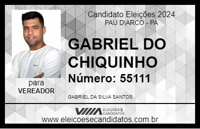 Candidato GABRIEL DO CHIQUINHO 2024 - PAU D\ARCO - Eleições