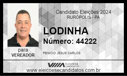 Candidato LODINHA 2024 - RURÓPOLIS - Eleições