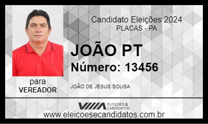 Candidato JOÃO PT 2024 - PLACAS - Eleições