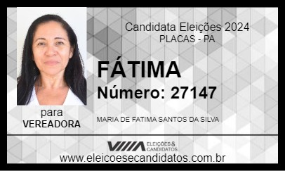 Candidato FÁTIMA 2024 - PLACAS - Eleições