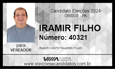 Candidato IRAMIR FILHO 2024 - ÓBIDOS - Eleições