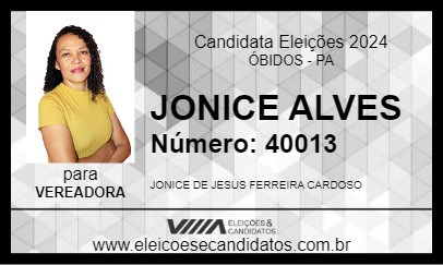 Candidato JONICE ALVES 2024 - ÓBIDOS - Eleições