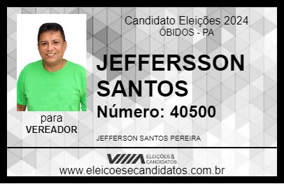 Candidato JEFFERSSON SANTOS 2024 - ÓBIDOS - Eleições