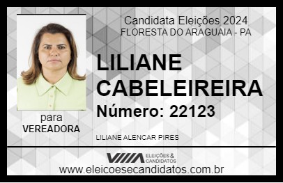 Candidato LILIANE CABELEIREIRA 2024 - FLORESTA DO ARAGUAIA - Eleições