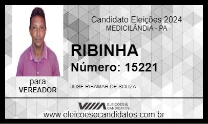 Candidato RIBINHA 2024 - MEDICILÂNDIA - Eleições