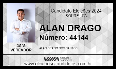 Candidato ALAN DRAGO 2024 - SOURE - Eleições