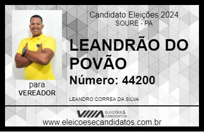 Candidato LEANDRÃO DO POVÃO 2024 - SOURE - Eleições