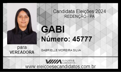 Candidato GABI 2024 - REDENÇÃO - Eleições