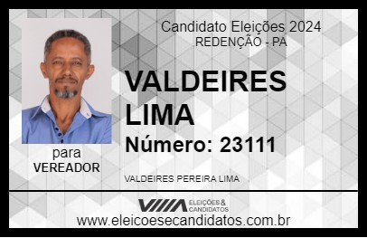 Candidato VALDEIRES LIMA 2024 - REDENÇÃO - Eleições