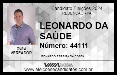 Candidato LEONARDO DA SAÚDE 2024 - REDENÇÃO - Eleições