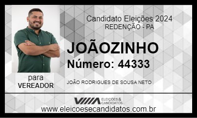 Candidato JOÃOZINHO 2024 - REDENÇÃO - Eleições