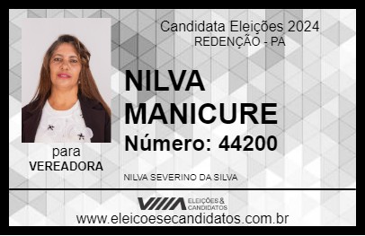 Candidato NILVA MANICURE 2024 - REDENÇÃO - Eleições