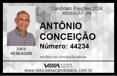 Candidato ANTÔNIO CONCEIÇÃO 2024 - REDENÇÃO - Eleições