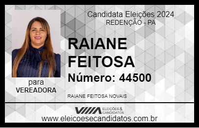 Candidato RAIANE FEITOSA 2024 - REDENÇÃO - Eleições