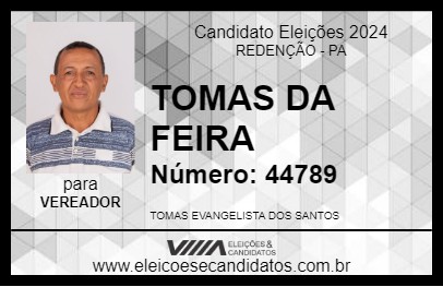 Candidato TOMAS DA FEIRA 2024 - REDENÇÃO - Eleições