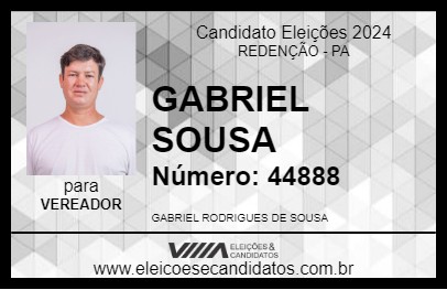 Candidato GABRIEL SOUSA 2024 - REDENÇÃO - Eleições