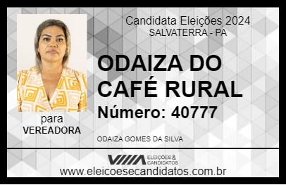 Candidato ODAIZA DO CAFÉ RURAL 2024 - SALVATERRA - Eleições