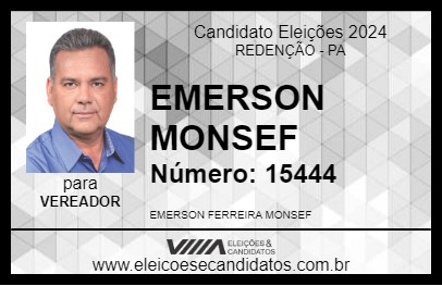 Candidato EMERSON MONSEF 2024 - REDENÇÃO - Eleições