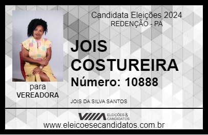 Candidato JOIS COSTUREIRA 2024 - REDENÇÃO - Eleições