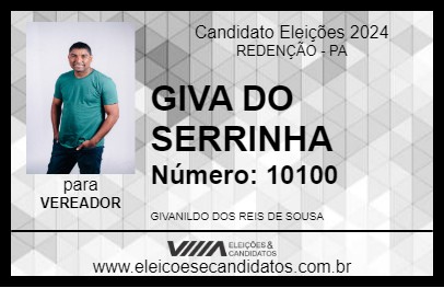 Candidato GIVA DO SERRINHA 2024 - REDENÇÃO - Eleições