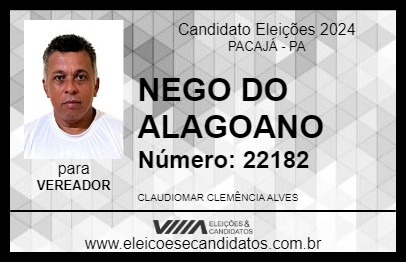 Candidato NEGO DO ALAGOANO 2024 - PACAJÁ - Eleições