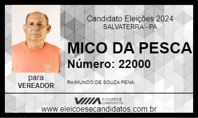 Candidato MICO DA PESCA  2024 - SALVATERRA - Eleições