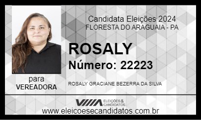 Candidato ROSALY 2024 - FLORESTA DO ARAGUAIA - Eleições