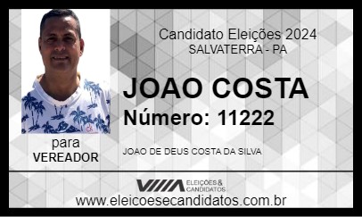 Candidato JOAO COSTA 2024 - SALVATERRA - Eleições